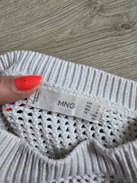Sweter Mango M bawełniany ażurowy