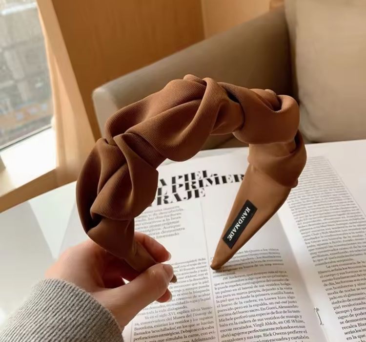 Opaski na włosy szerokie z marszczeniem mix kolorów do wyboru