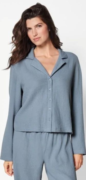 Bluzka piżamowa muślinowa bawełniana L Esmara