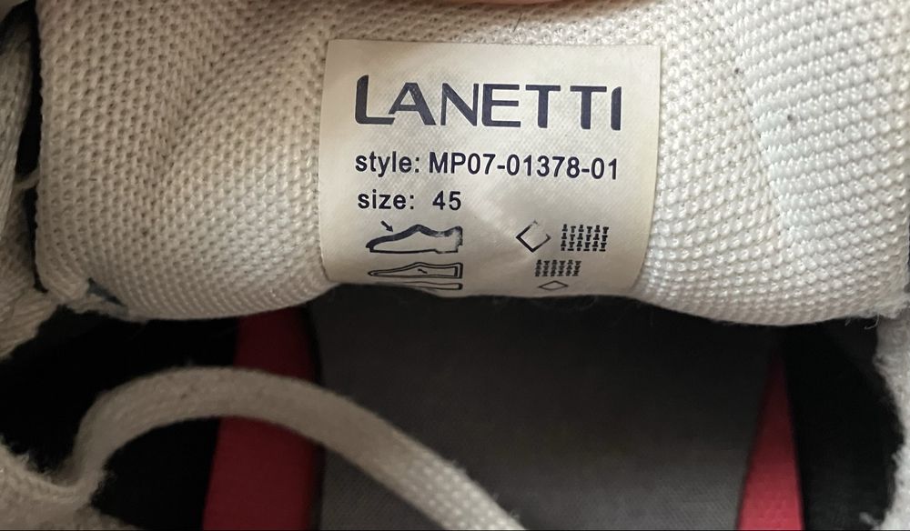 Sneakersy Lanetti 45, niskie, granatowe