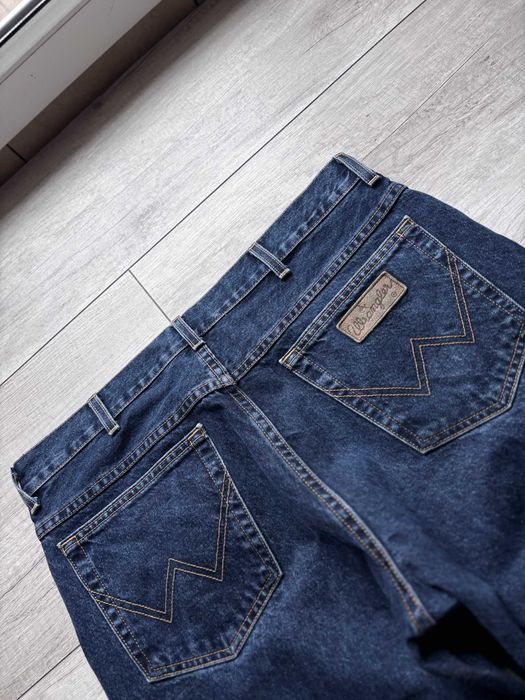 Wrangler Texas W38 L30 Jeansy Washed Navy Męskie Proste Straight Granatowe Washed Y2K
