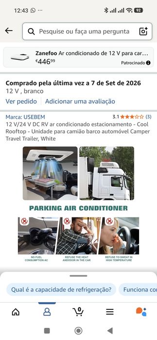 Ar condicionado 12v