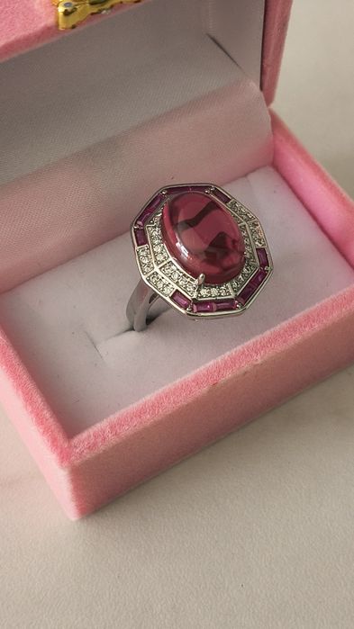 Srebrny pierścionek z rubinem nr 9