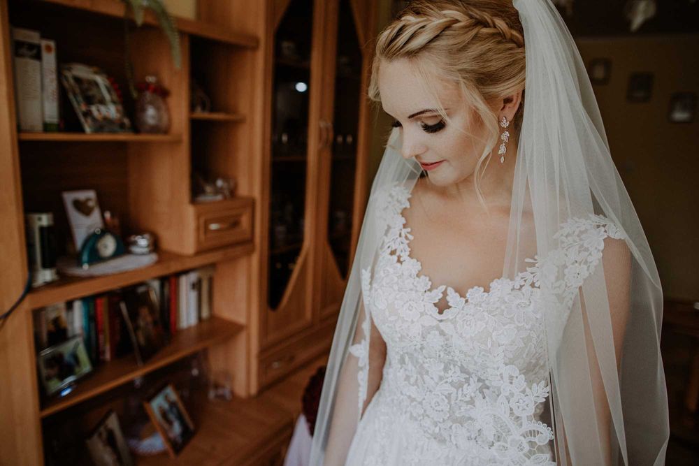 Romantyczna suknia ślubna Koletta Sand, rozmiar 36