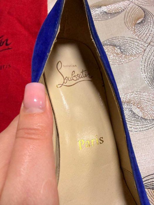 Туфли Christian Louboutin синие замша оригинал 38