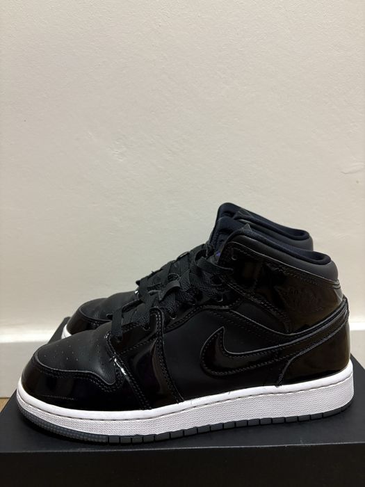 Air Jordan 1 Mid SE czarne skórzane