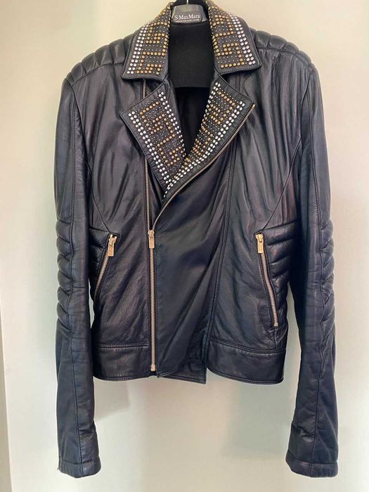Versace for H&M | Casaco Biker em Pele Genuína | Edição Limitada | Como Novo