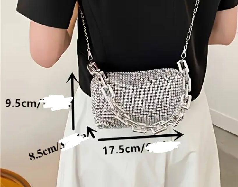 Torebka srebrna mała