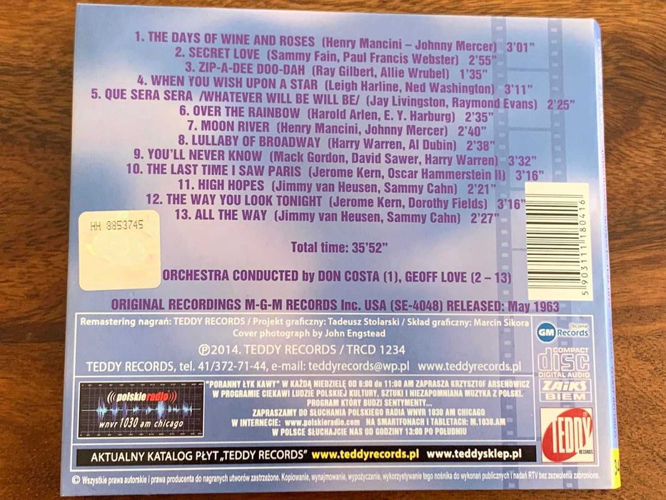 Connie Francis - Sings Award Motion Picture Hits -CD -stan EX+ UNIKAT!