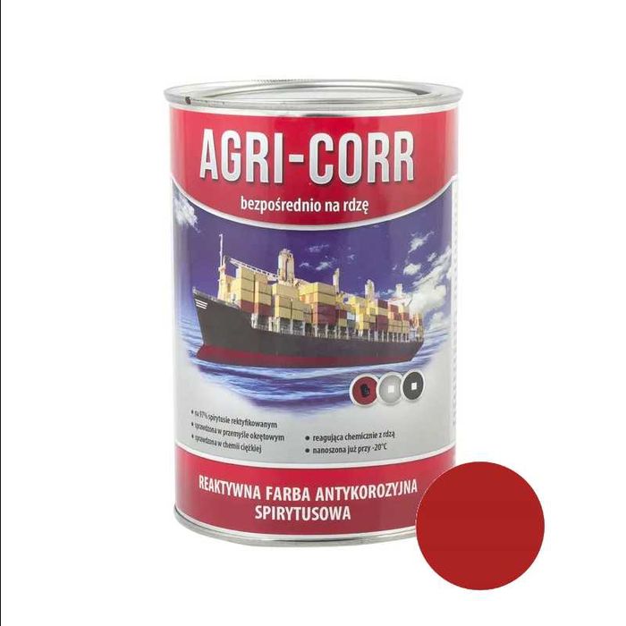 Farba podkładowa na rdzę do metalu czerwona 1L Agri-Corr antykorozyjna