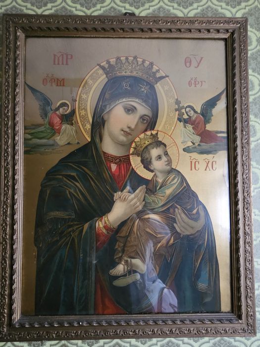 Duży stary obraz Matki Boskiej