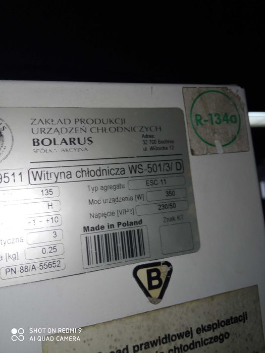 Witryna chłodnicza!!!Stan dobry !!!Okazja