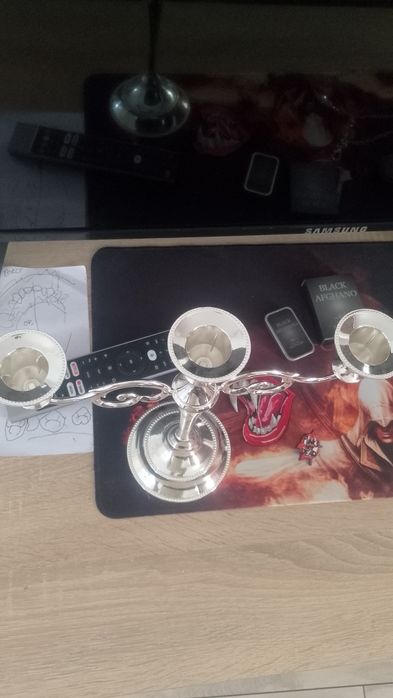 Канделябр підсвічник  вінтажний срібний на 3 свічки