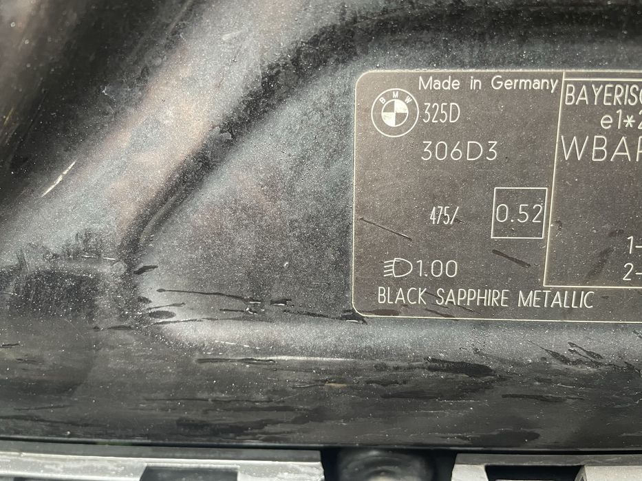 Bmw 325d e90 lift lampy 306D3 drzwi zderzak blotnik black saphire