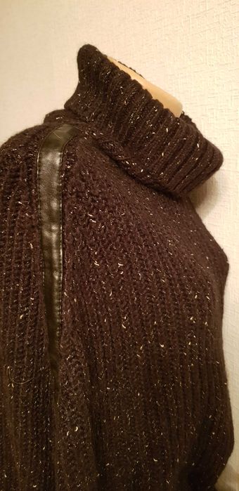 Кофта пончо С-Л с молниями Франция джемпер пуловер толстовка кардиган