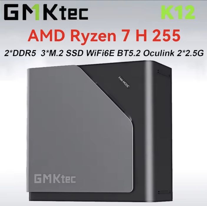 Міні ПК GMKtec K12 AMD Ryzen 7 H 255 , Oculink , mini pc