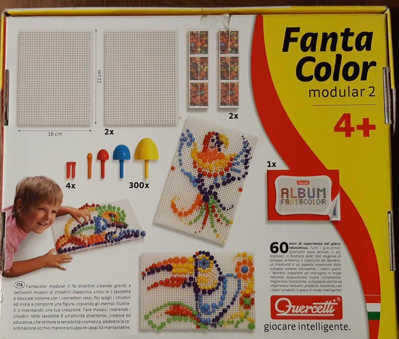 Quercetti Fanta Color MEGA 300 pinów modular 2 UKŁADANKA piny
