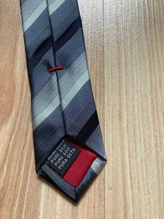 Szary krawat handmade Olymp, 100% JEDWAB