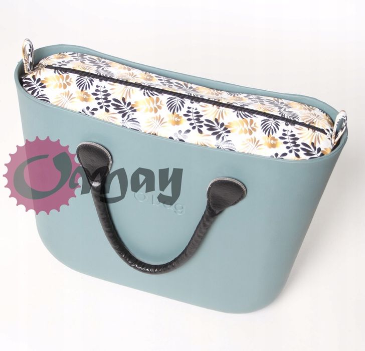 organizer OBAG STANDARD ekoskóra liście czarne 2 kieszenie wkład OMAY