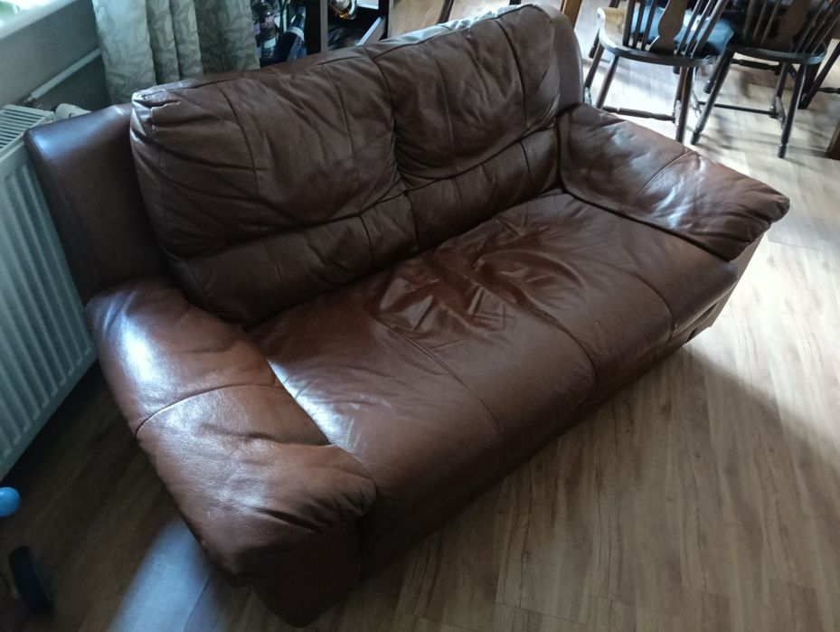 sofa skóra brąz 180cm