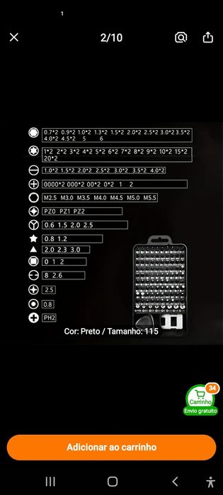 Conjunto ferramentas de reparação