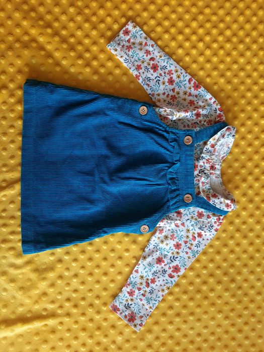 Śliczna sukienka rozmiar 74 z bluzeczką zestaw