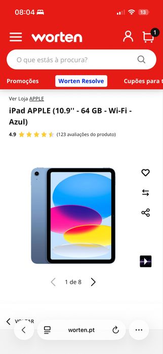 IPad 10.ª Geração (Wi-fi) 64GB