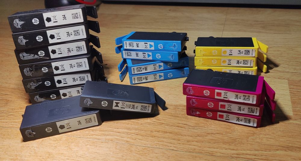 Lote de tinteiros HP 364 originais – usados / vazios (para recarga)