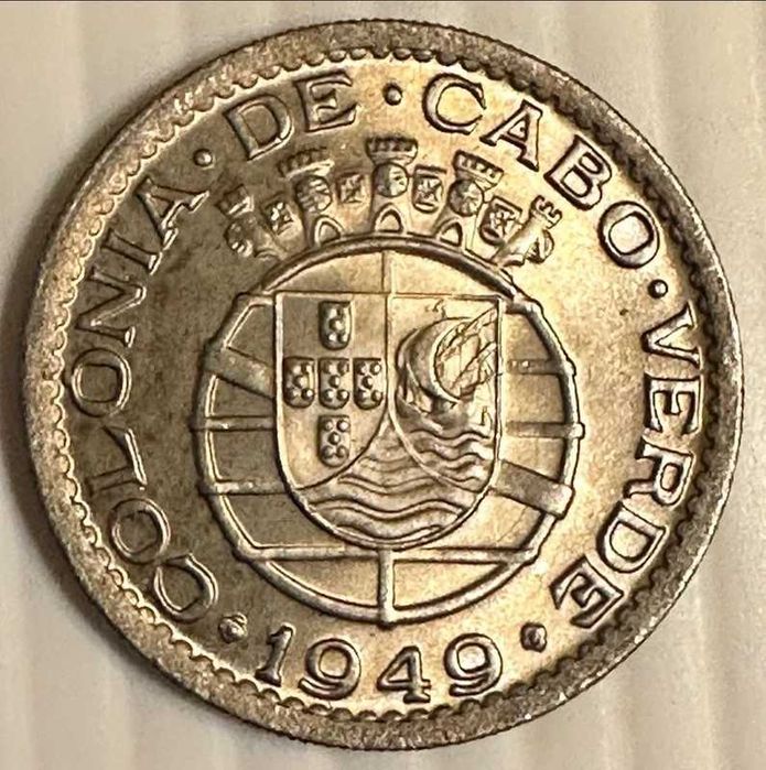 Cabo Verde 50 Centavos 1949 (Alpaca) KM# 6 BELA