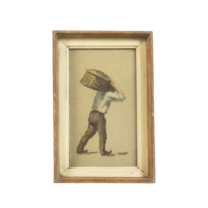 Pintura - Homem com cesto de uvas