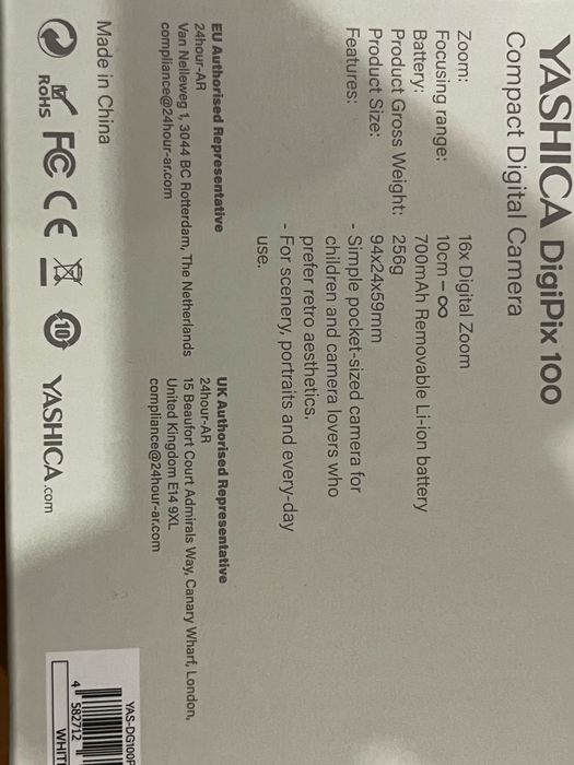 Camera Yashica DigiPix 100 Branca