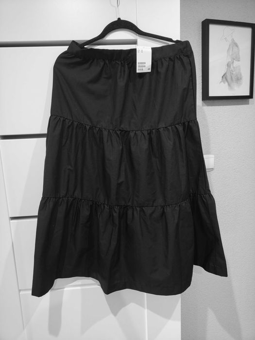H&M nowa z metką czarna długa MIDI maxi spódnica L