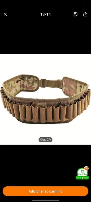 Bolsa espingarda/cinto para cartuchos 12mm