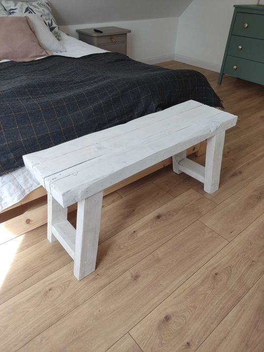 Ręcznie robiona ławka z litego drewna | styl rustykalny  farmhouse