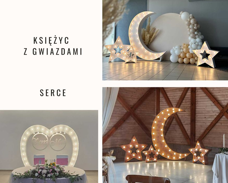 Fotolustro Ciężki dym Fontanny iskier  Miłość Love Księżyc LED wesele