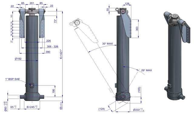 Гідроциліндр підйому кузова Hyva FEA169-5-05630-009-K1421-P85 5 штоків