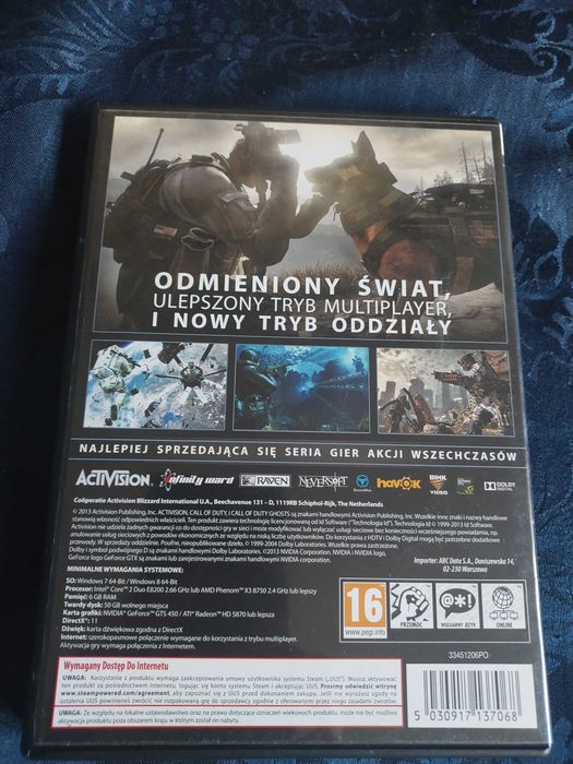 Call of Duty Ghosts gra PC DVD Rom 2 płyty