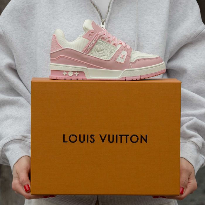 Кросівки Louis Vuitton LV Trainer Sneakers White/Pink (Luxe)