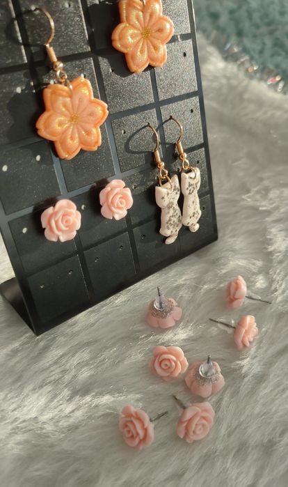 Сережки квіти гіпоалергенні гвоздики Ручна робота