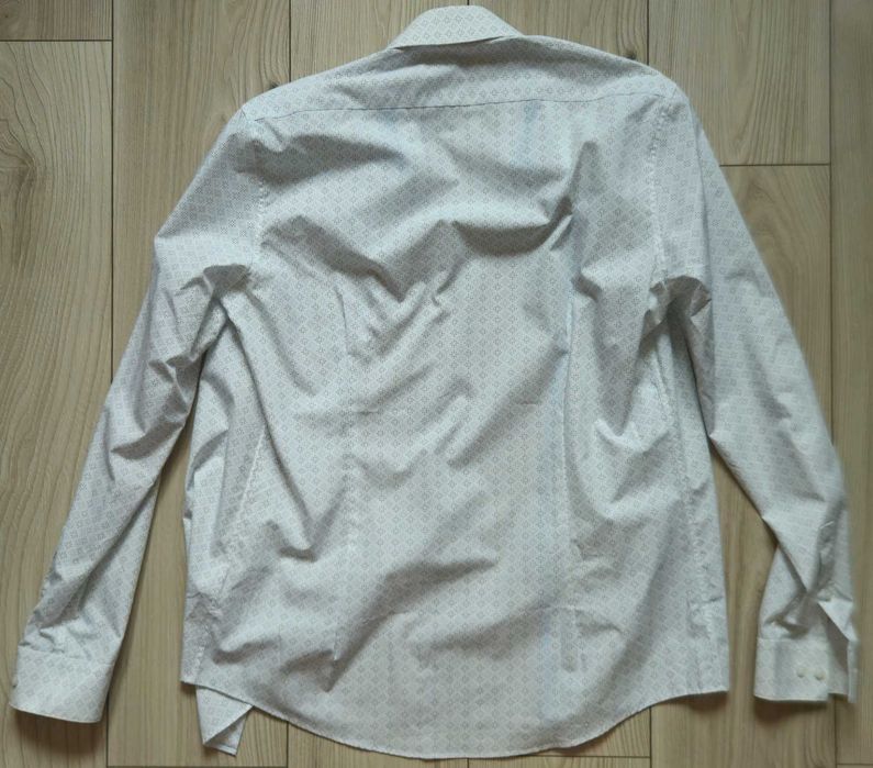 Calvin Klein Koszula Wzór Nowa z Metką Slim Fit 40 Light Blue