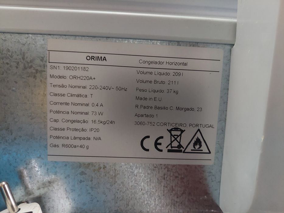 Arca Congeladora Orima 209 litros