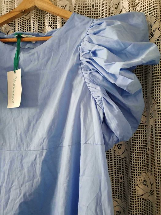 włoska sukienka aniołek baby blue bawełna M