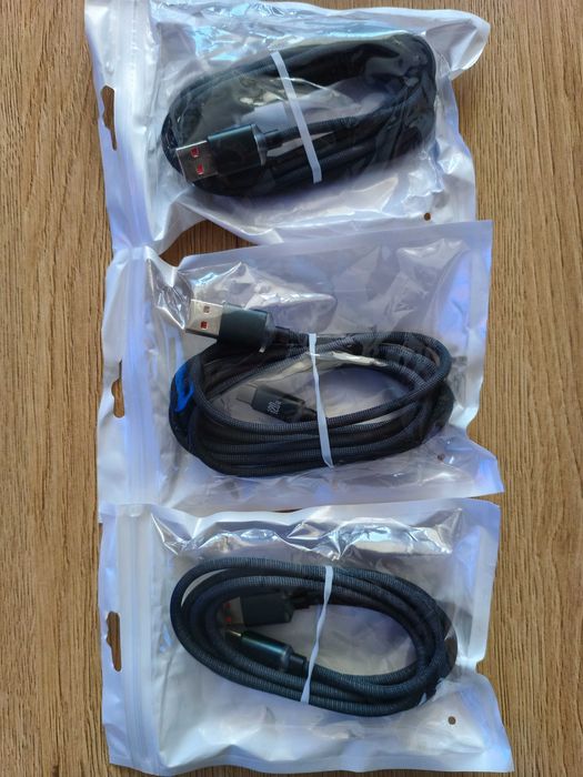 3szt. Kabel USB-A do USB-C 120 W 2m Szybkie ładowanie + transmisja danych Nowy