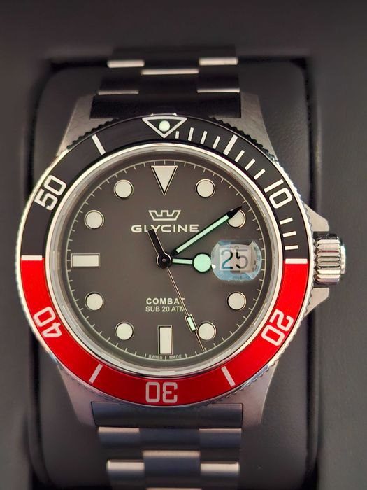 Zegarek męski Glycine Combat Sub Quartz Grey Dial
