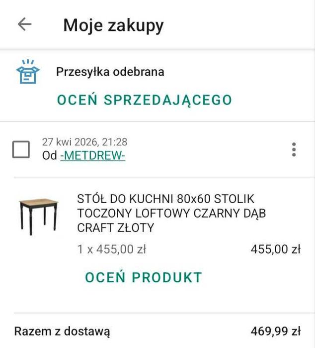 Stół kuchenny nowy