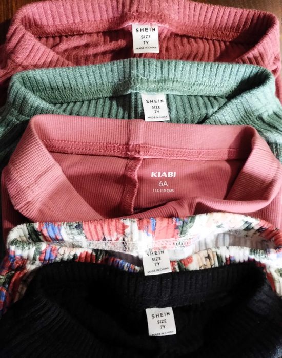 Conjunto 5 Calças Menina Leggins Boca Sino 7 Anos