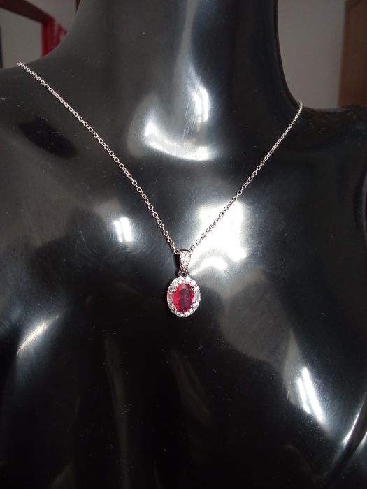 Promoção Natal  Conj em Prata com rubis certificados