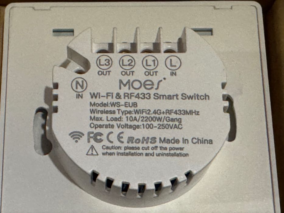 2x Interruptores Smart MOES 2-Gang Branco | WiFi | Alexa/Google - NOVO