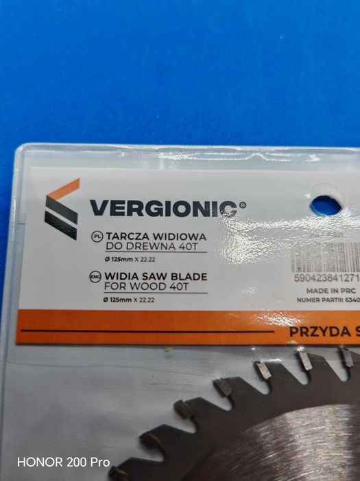 Tarcza widiowa do drewna. 40T. 125 mm