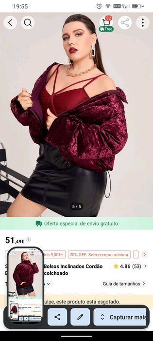 Casaco acolchoado usado 3 vezes